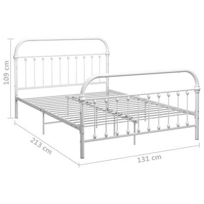284494 vidaXL Bed Frame without Mattress White Metal 120x200 cm