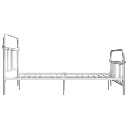 vidaXL Bed Frame | White | Metal | Double | Heavy Weight Endurance | Bed Frame
