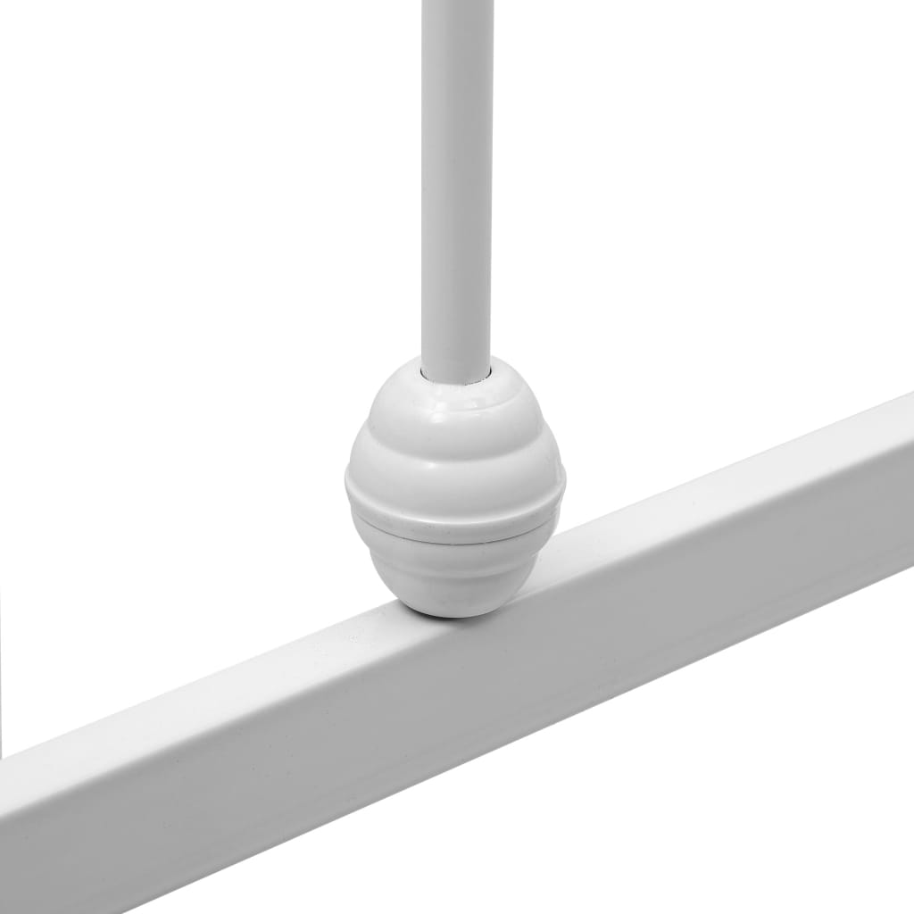 vidaXL Bed Frame | White | Metal | Double | Heavy Weight Endurance | Bed Frame