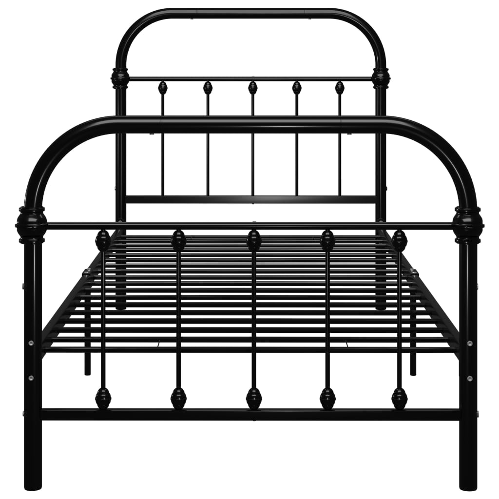 284499 vidaXL Bed Frame without Mattress Black Metal 100x200 cm