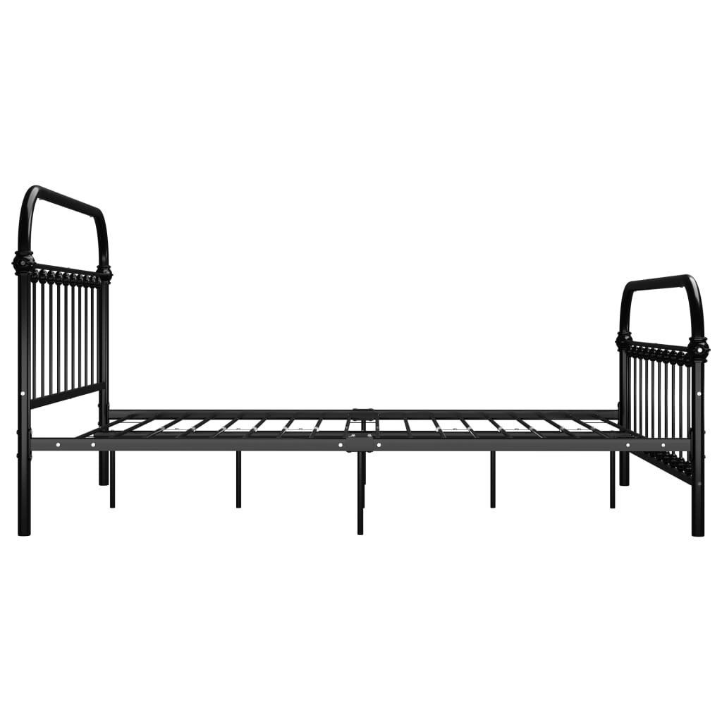 vidaXL Bed Frame | Black | Metal | Double | Heavy Duty | Vintage