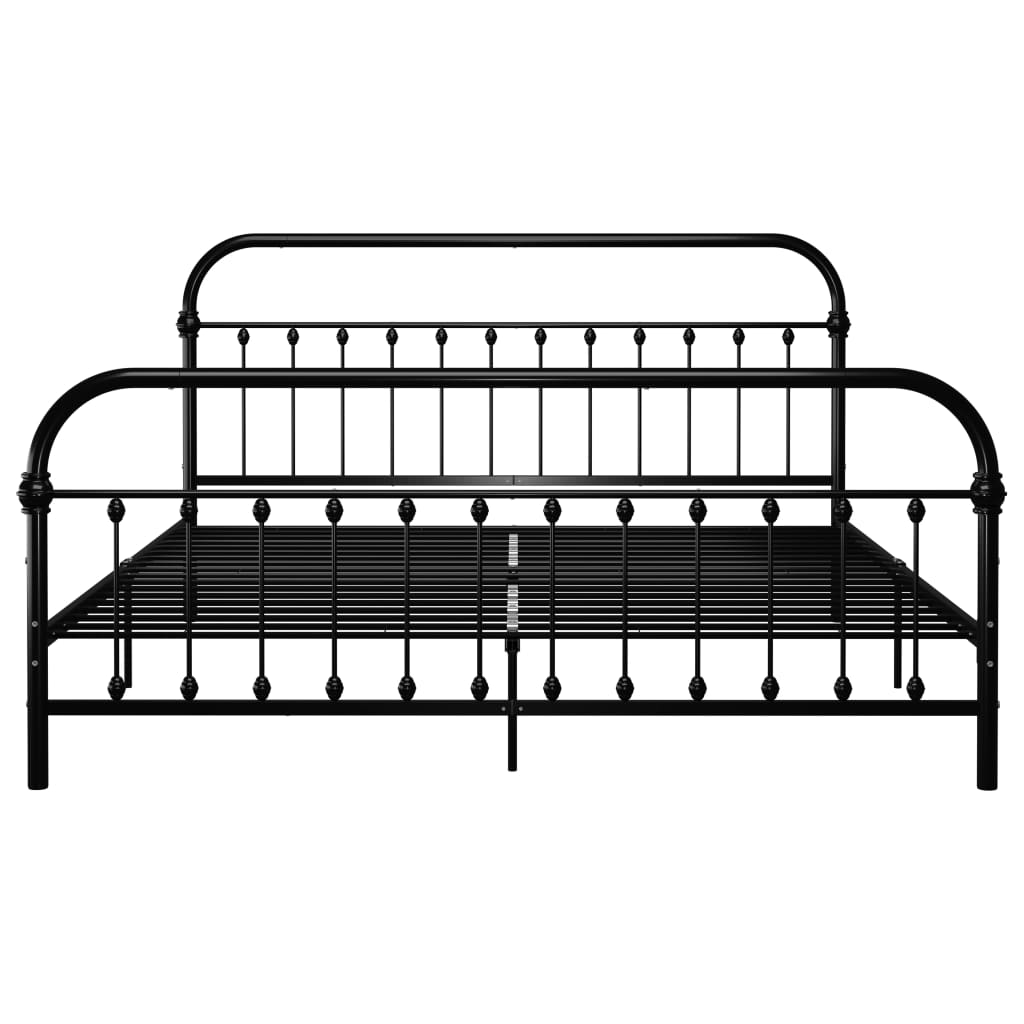 vidaXL Bed Frame | Black | Metal | Super King | Classic/Traditional | Bed Frame