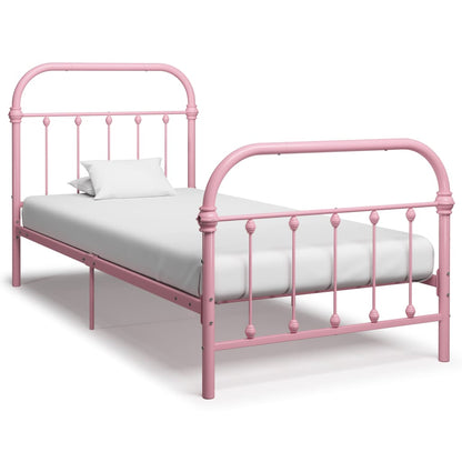 284510 vidaXL Bed Frame without Mattress Pink Metal 90x200 cm