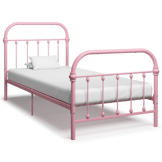 284510 vidaXL Bed Frame without Mattress Pink Metal 90x200 cm