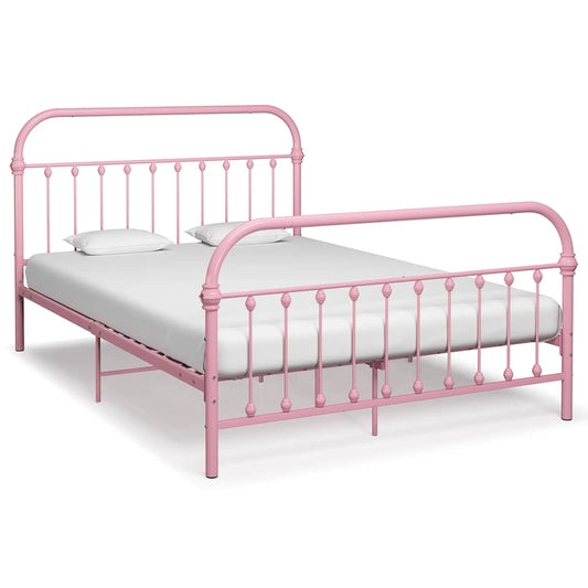 284512 vidaXL Bed Frame without Mattress Pink Metal 120x200 cm