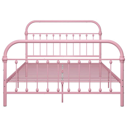 284512 vidaXL Bed Frame without Mattress Pink Metal 120x200 cm
