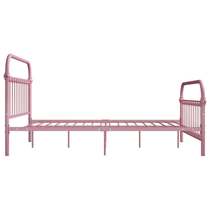 284512 vidaXL Bed Frame without Mattress Pink Metal 120x200 cm