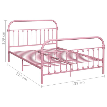 284512 vidaXL Bed Frame without Mattress Pink Metal 120x200 cm