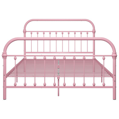 284513 vidaXL Bed Frame without Mattress Pink Metal 140x200 cm