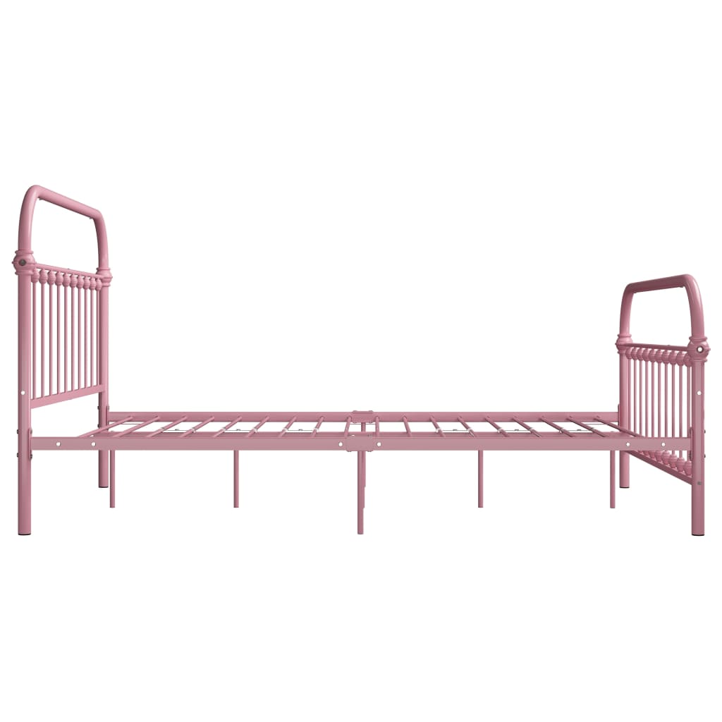 284513 vidaXL Bed Frame without Mattress Pink Metal 140x200 cm