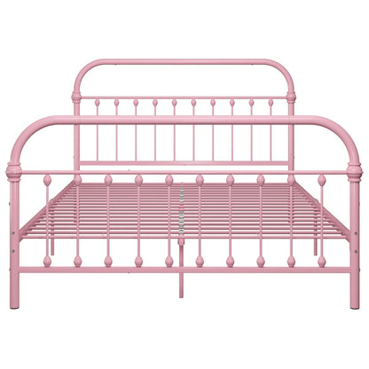 284514 vidaXL Bed Frame without Mattress Pink Metal 160x200 cm