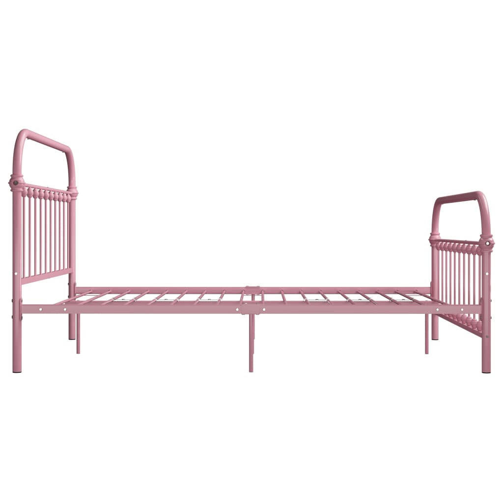 284514 vidaXL Bed Frame without Mattress Pink Metal 160x200 cm