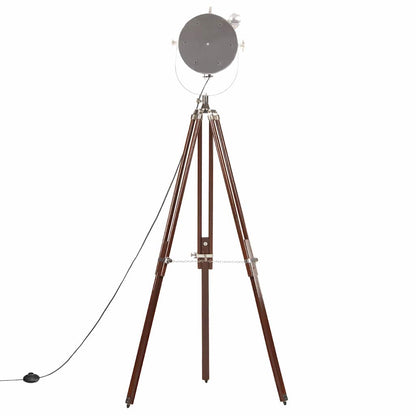 vidaXL Floor Lamp | Natural and silver | Solid mango wood, steel | Large