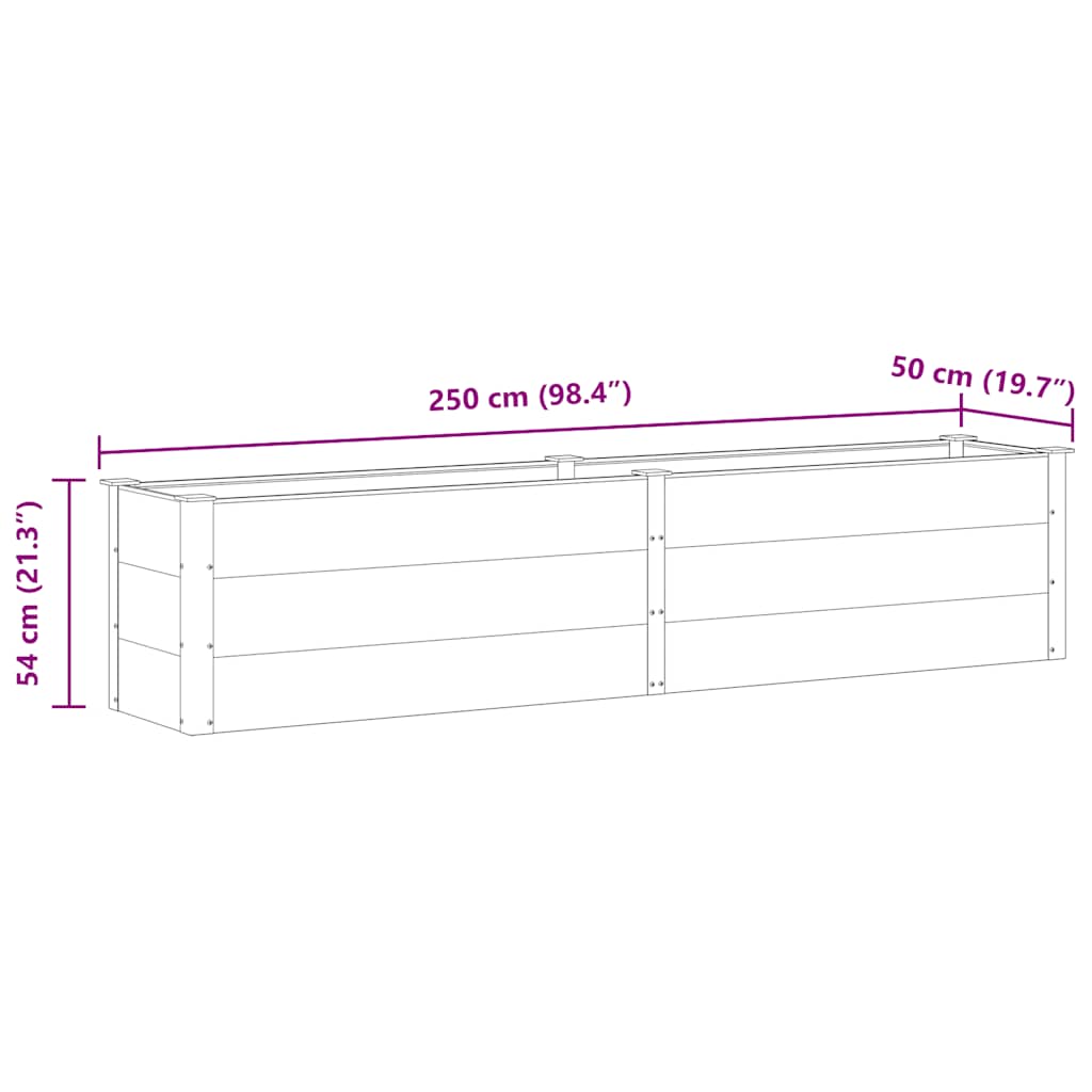 vidaXL Garden Raised Bed 250x50x54 cm WPC Grey
