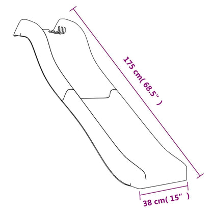 vidaXL Play Slide Blue 175x38x23 cm Polypropylene