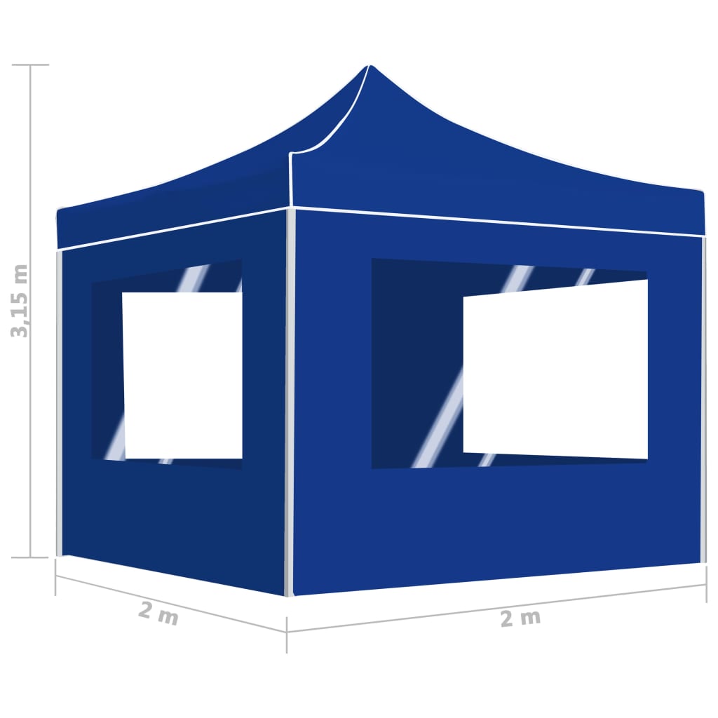 vidaXL Party Tent | Blue | Aluminium alloy, Oxford fabric with PVC coating