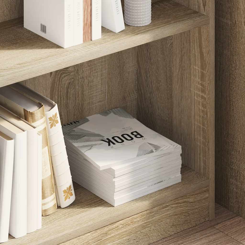 vidaXL Bookcase Sonoma Oak 80x24x75 cm Engineered Wood