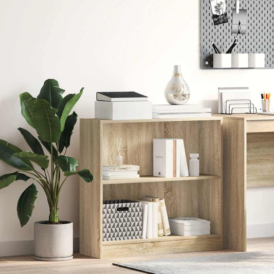 vidaXL Bookcase Sonoma Oak 80x24x75 cm Engineered Wood
