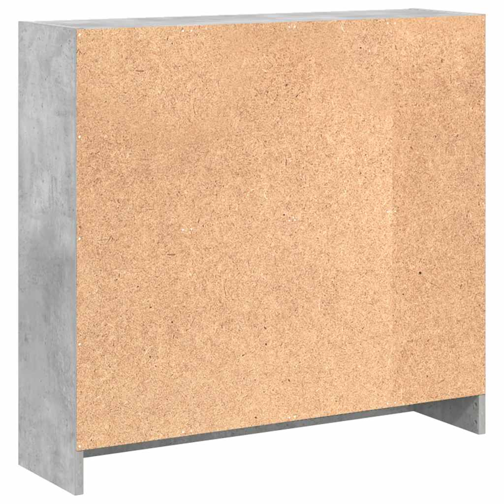 vidaXL Bookcase Concrete Grey 80x24x75 cm Engineered Wood