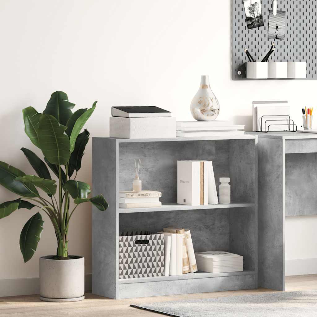 vidaXL Bookcase Concrete Grey 80x24x75 cm Engineered Wood