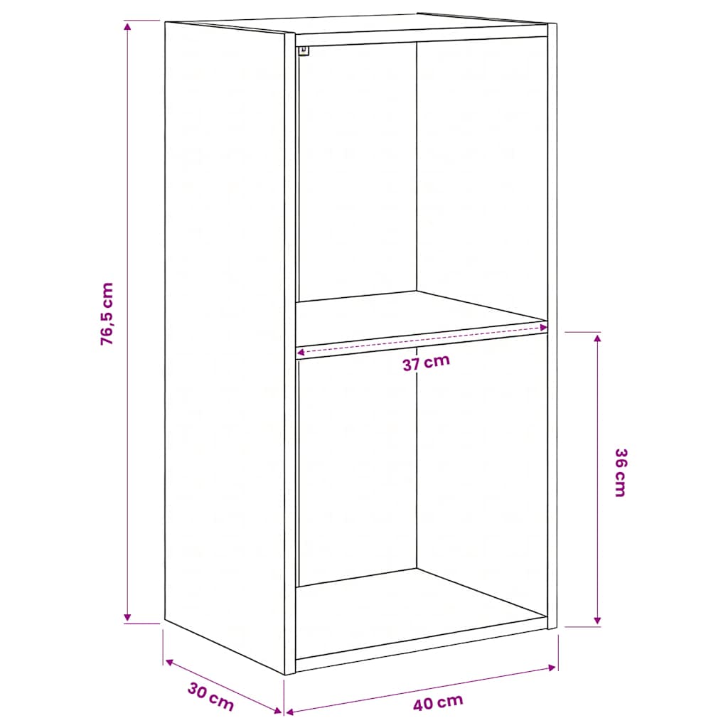 vidaXL Bookcase Sonoma Oak 40x30x76,5 cm Engineered Wood