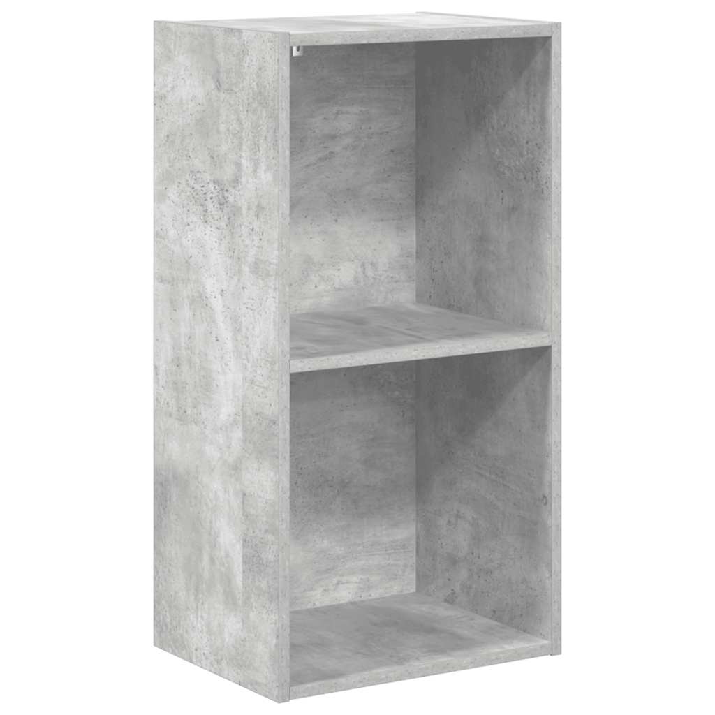 vidaXL 2-Tier Book Cabinet Concrete Grey 40x30x76.5 cm Engineered Wood