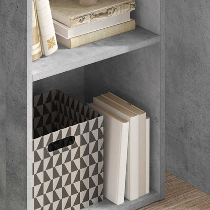 vidaXL 2-Tier Book Cabinet Concrete Grey 40x30x76.5 cm Engineered Wood