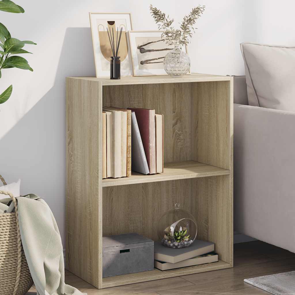 vidaXL Bookcase Sonoma Oak 60x30x76,5 cm Engineered Wood