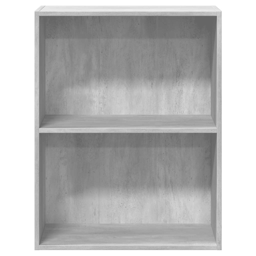 vidaXL 2-Tier Book Cabinet Concrete Grey 60x30x76.5 cm Engineered Wood