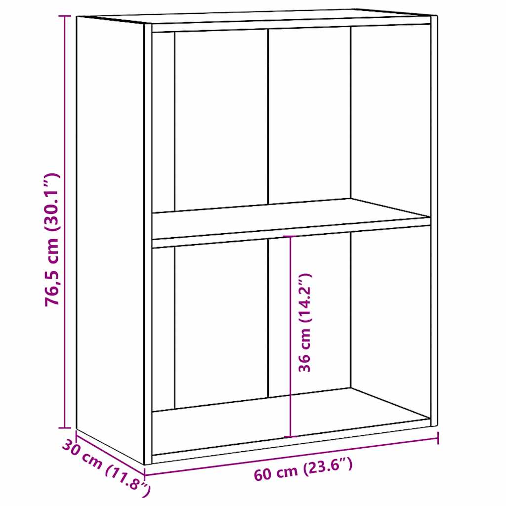 vidaXL Bookcase Concrete Grey 60x30x76,5 cm Engineered Wood