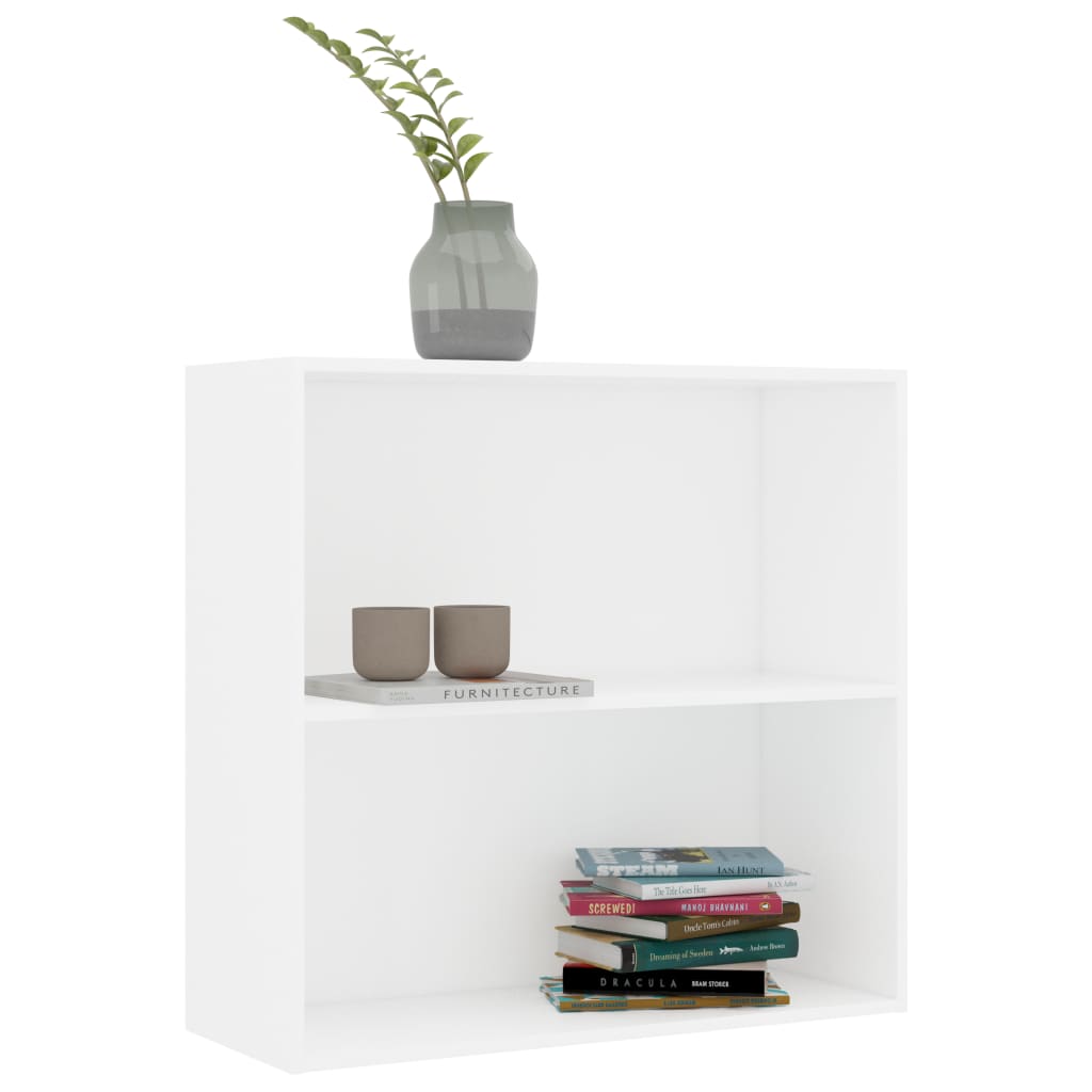 vidaXL 2-Tier Book Cabinet White 80x30x76.5 cm Engineered Wood