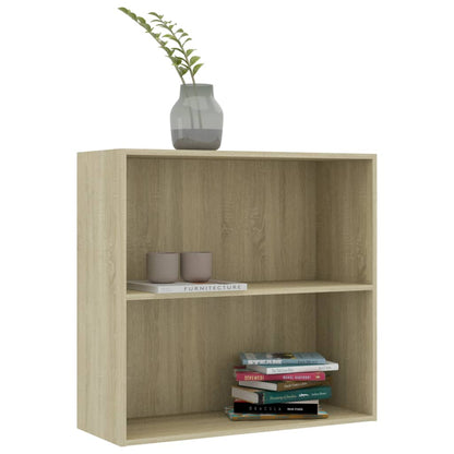 vidaXL Bookcase Sonoma Oak 80x30x76,5 cm Engineered Wood