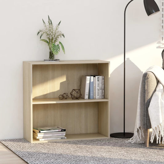 vidaXL Bookcase Sonoma Oak 80x30x76,5 cm Engineered Wood