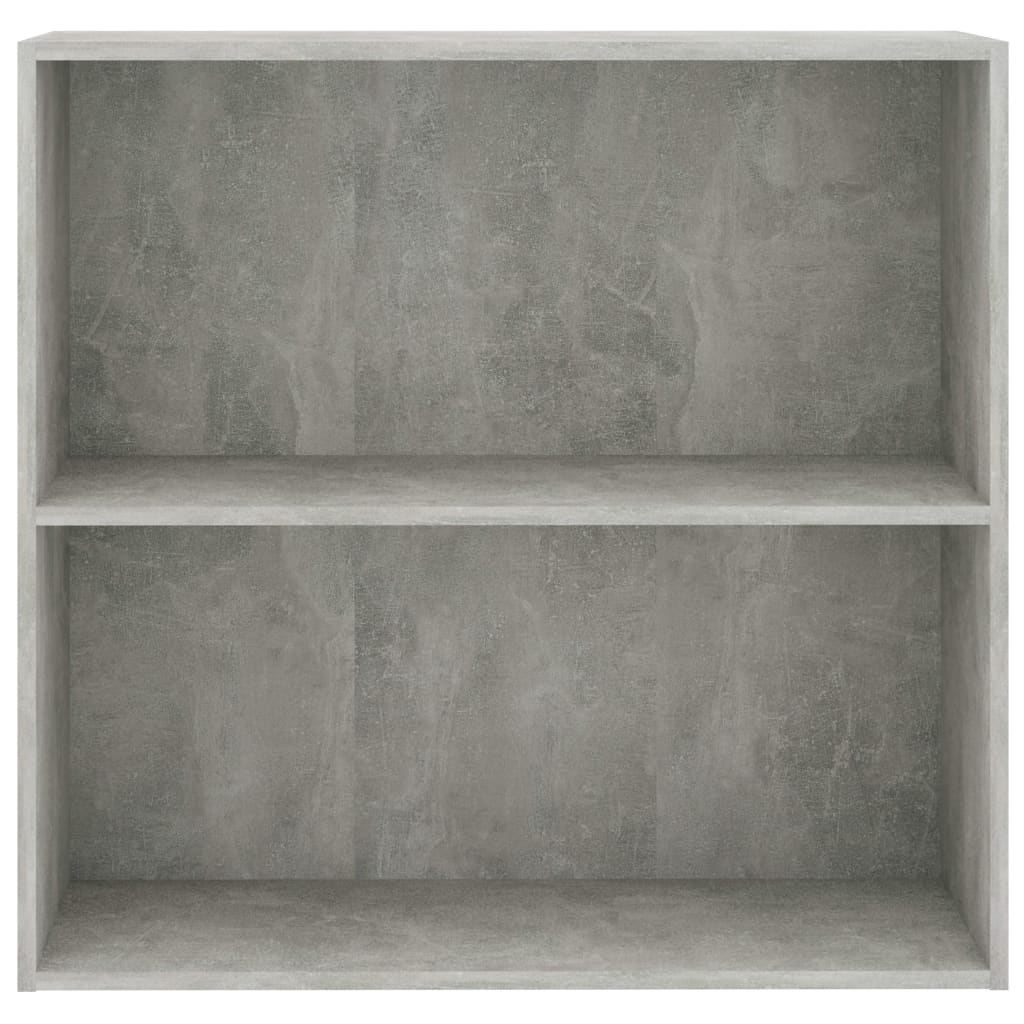 vidaXL 2-Tier Book Cabinet Concrete Grey 80x30x76.5 cm Engineered Wood