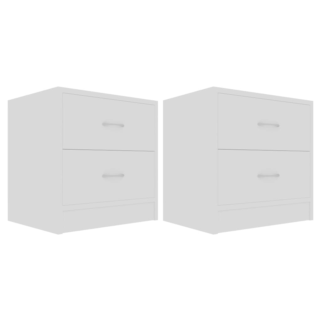 vidaXL Bedside Cabinets 2 pcs White 40x30x40 cm Engineered Wood
