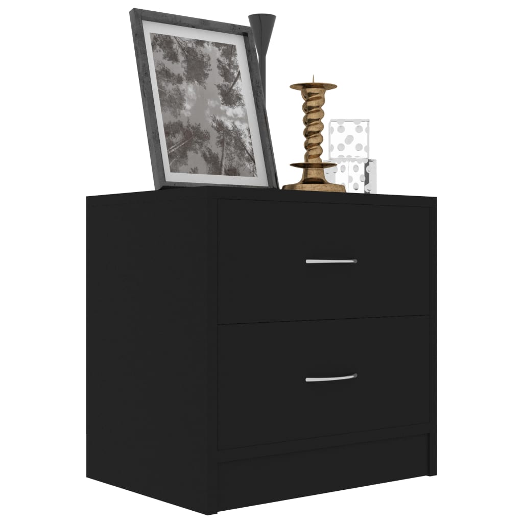vidaXL Bedside Cabinet Black 40x30x40 cm Engineered Wood