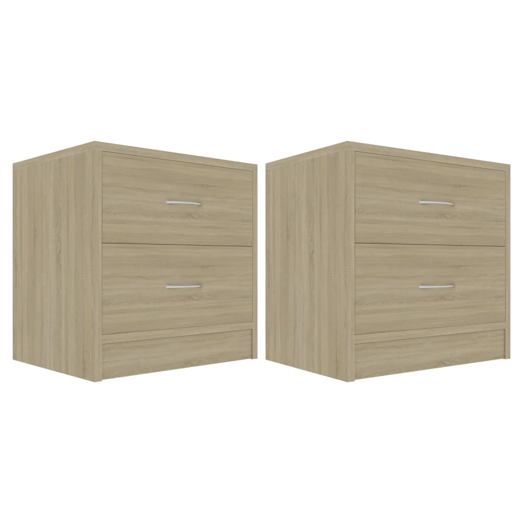vidaXL Bedside Cabinets 2 pcs Sonoma Oak 40x30x40 cm Engineered Wood