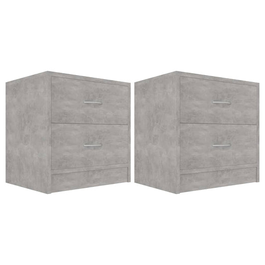 vidaXL Bedside Cabinets 2 pcs Concrete Grey 40x30x40 cm Engineered Wood