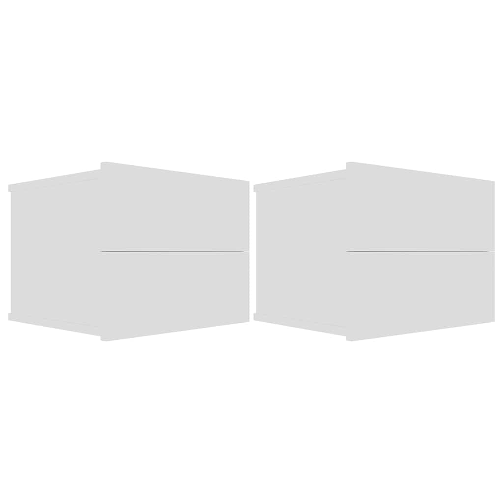 801054 vidaXL Bedside Cabinets 2 pcs White 40x30x30 cm Engineered Wood