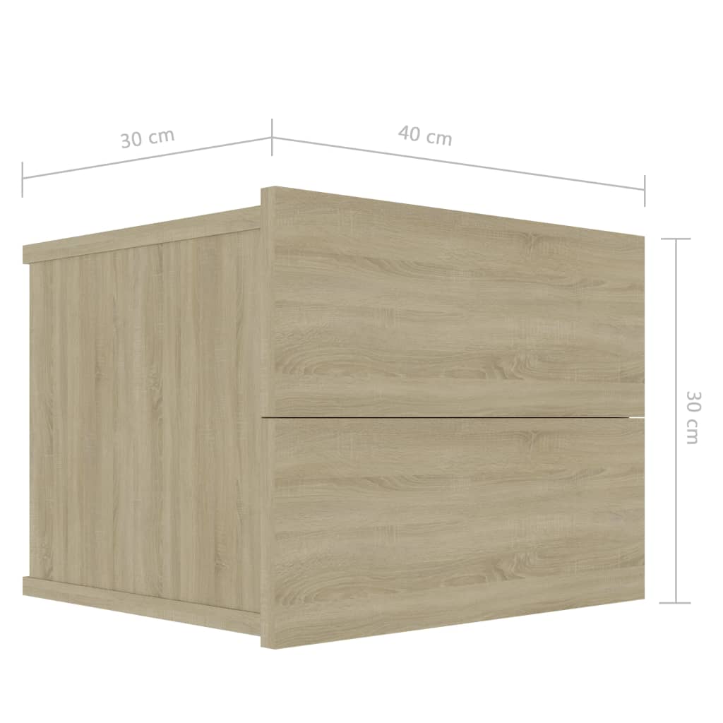 vidaXL Bedside Cabinets 2 pcs Sonoma Oak 40x30x30 cm Engineered Wood