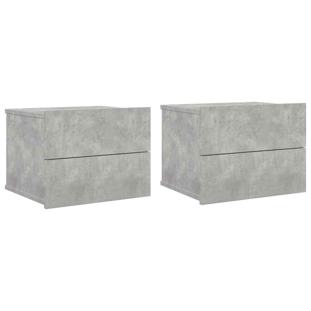 vidaXL Bedside Cabinets 2 pcs Concrete Grey 40x30x30cm Engineered Wood