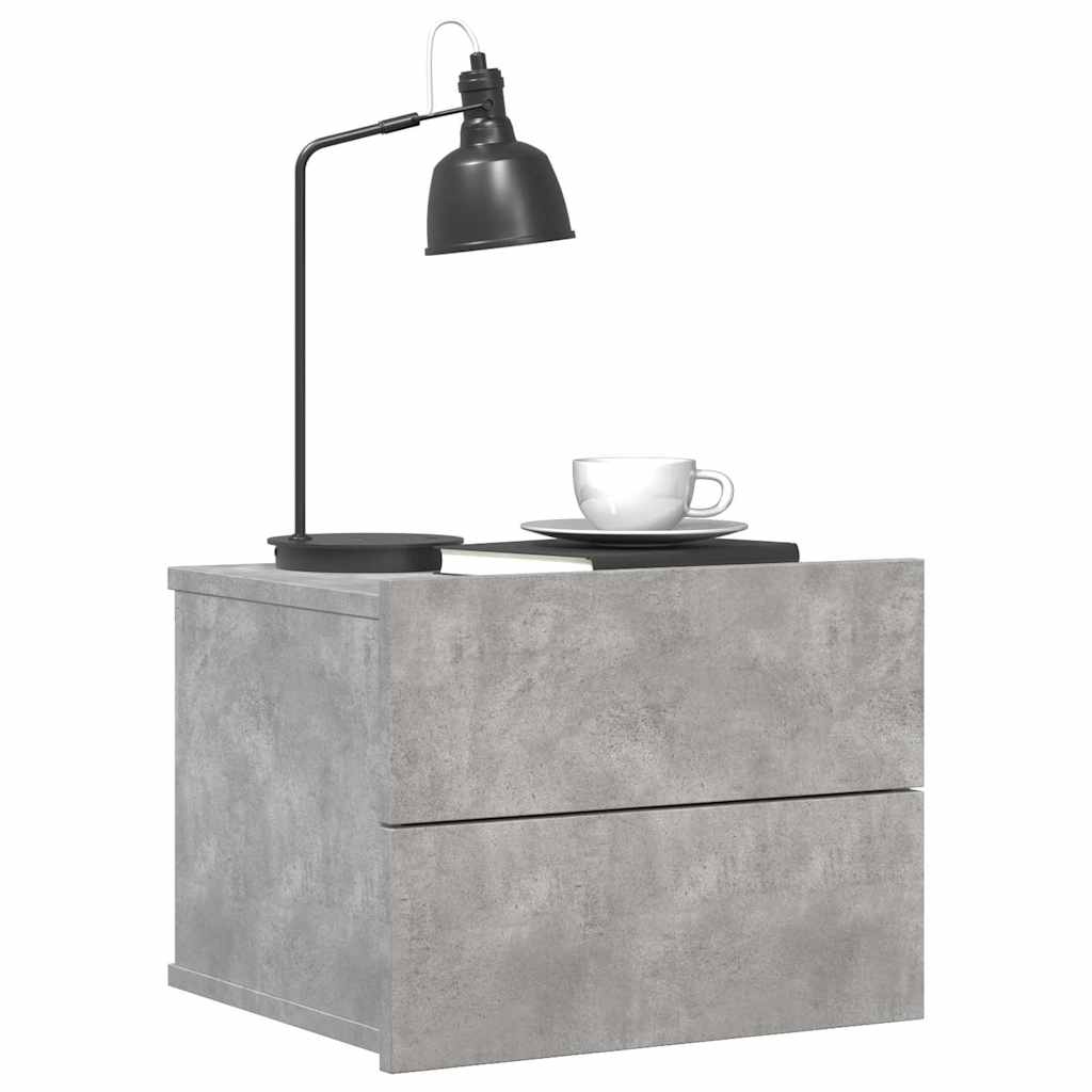 vidaXL Bedside Cabinets 2 pcs Concrete Grey 40x30x30cm Engineered Wood