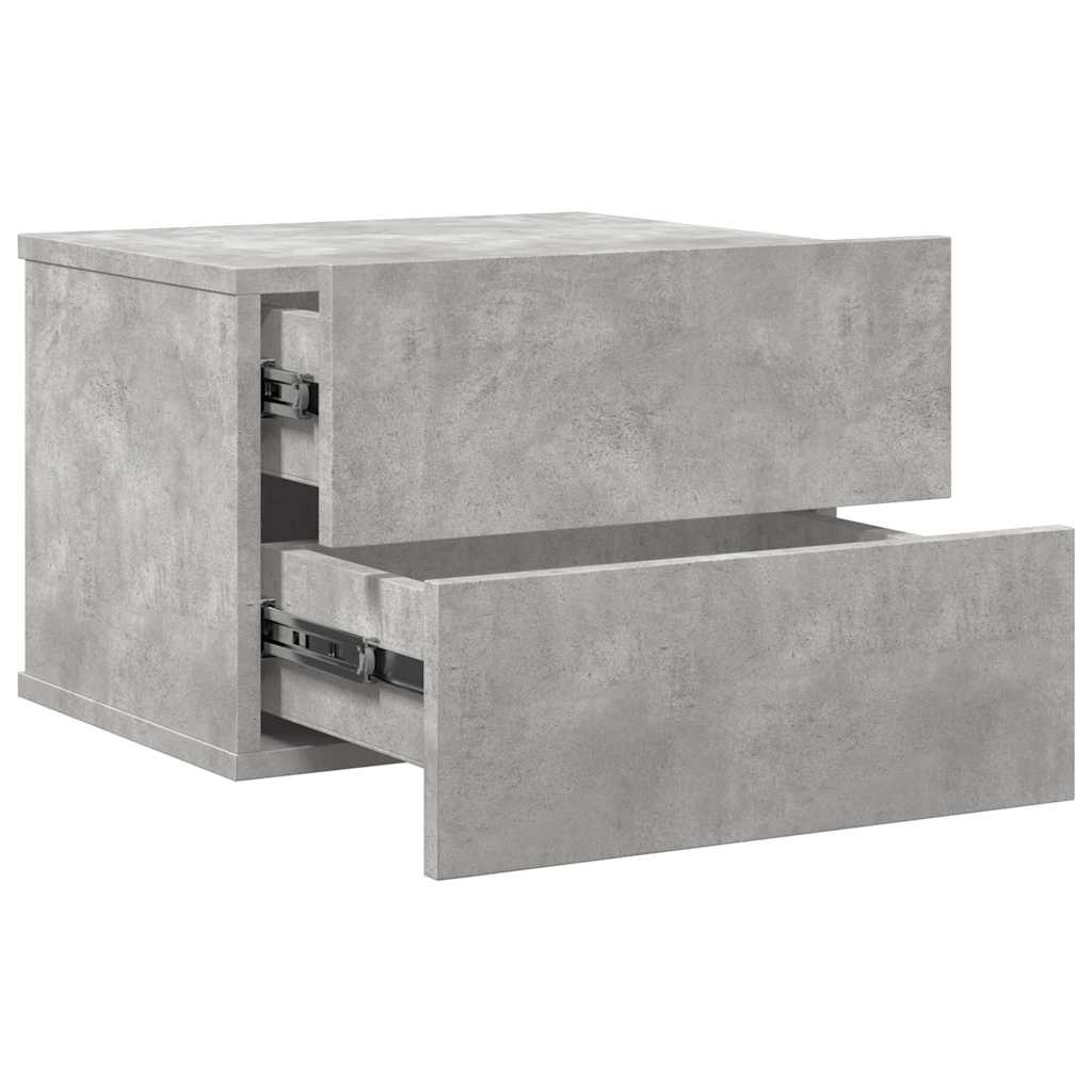 vidaXL Bedside Cabinets 2 pcs Concrete Grey 40x30x30cm Engineered Wood