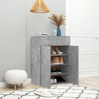 vidaXL Shoe Rack | Concrete grey | Engineered wood | Compact | Shoe Cabinet
