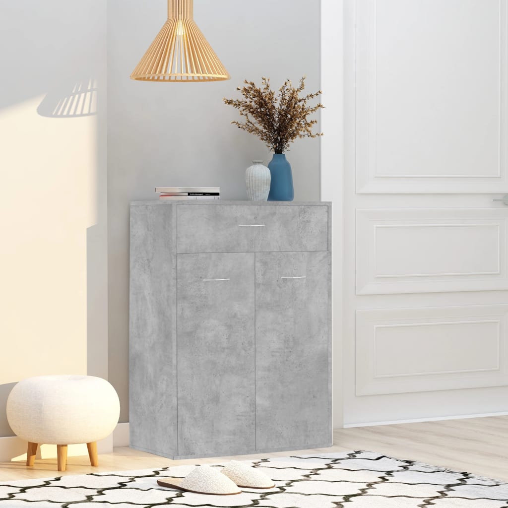 vidaXL Shoe Rack | Concrete grey | Engineered wood | Compact | Shoe Cabinet