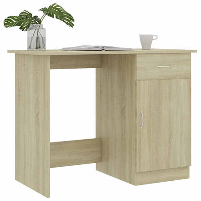 801083 vidaXL Desk Sonoma Oak 100x50x76 cm Engineered Wood