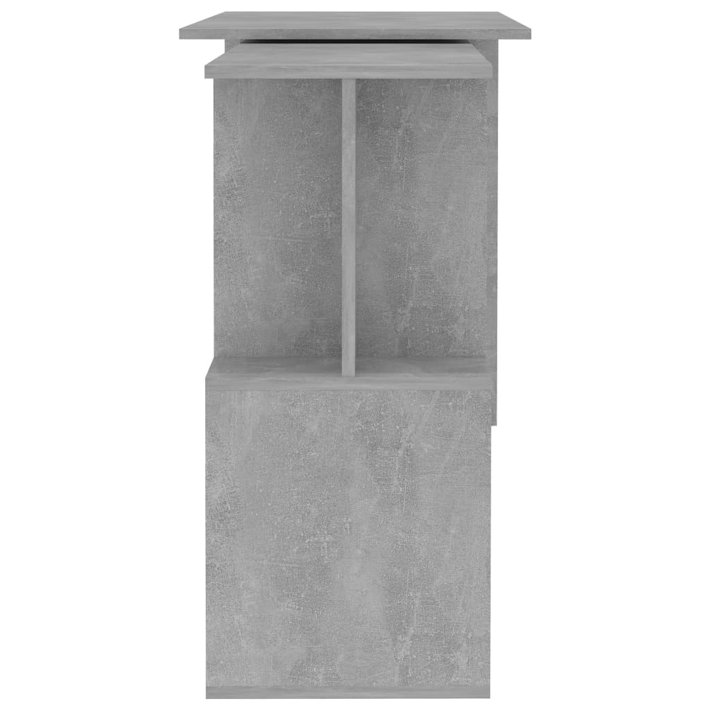 vidaXL Corner Desk Concrete Grey 200x50x76 cm Engineered Wood