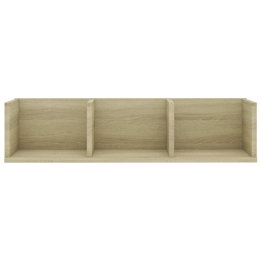 vidaXL CD Wall Shelf Sonoma Oak 75x18x18 cm Engineered Wood