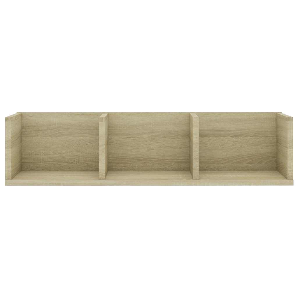 801313 vidaXL CD Wall Shelf Sonoma Oak 75x18x18 cm Engineered Wood
