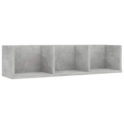 801314 vidaXL CD Wall Shelf Concrete Grey 75x18x18 cm Engineered Wood
